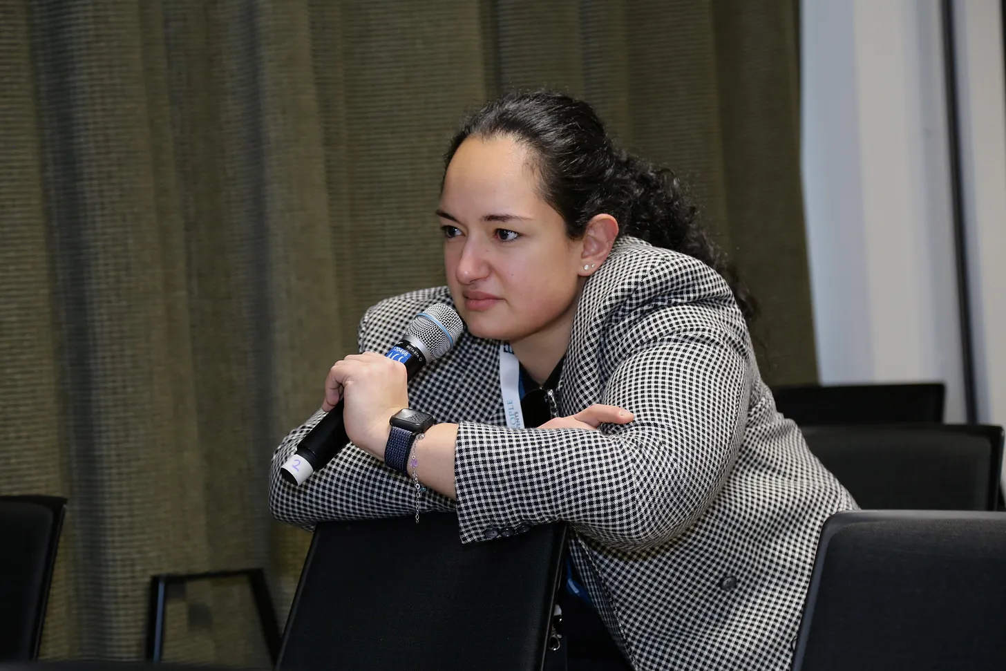 Paraskevi Kivroglou speaking at a professional conference